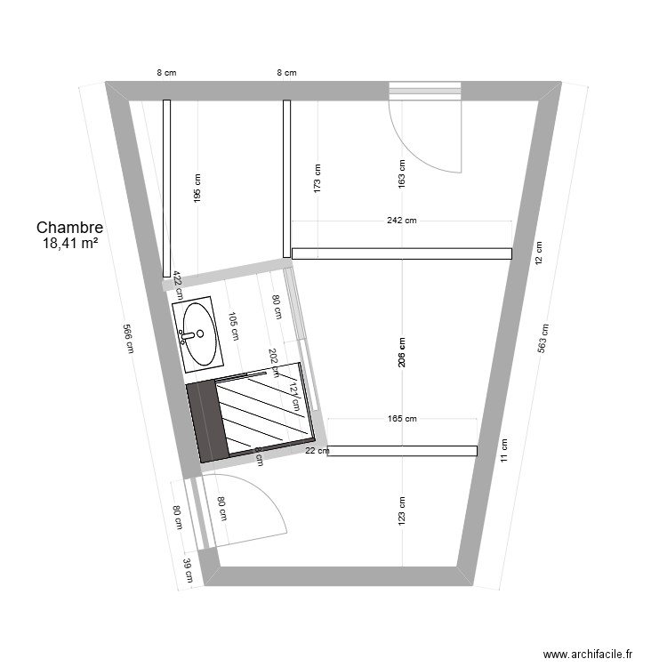 AMMENAGEMENT GARAGE 1. Plan de 1 pièce et 18 m2