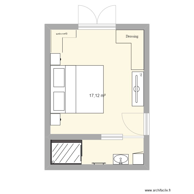 Garage. Plan de 1 pièce et 17 m2