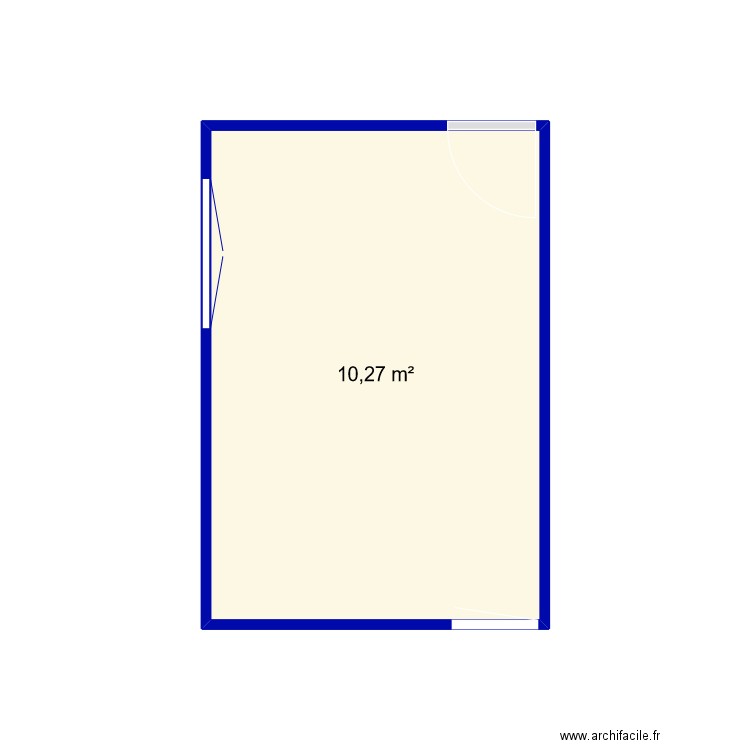 Chambre Lise 1. Plan de 1 pièce et 10 m2