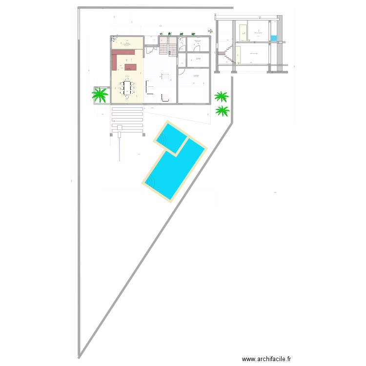 villa 3 rez. Plan de 3 pièces et 26 m2