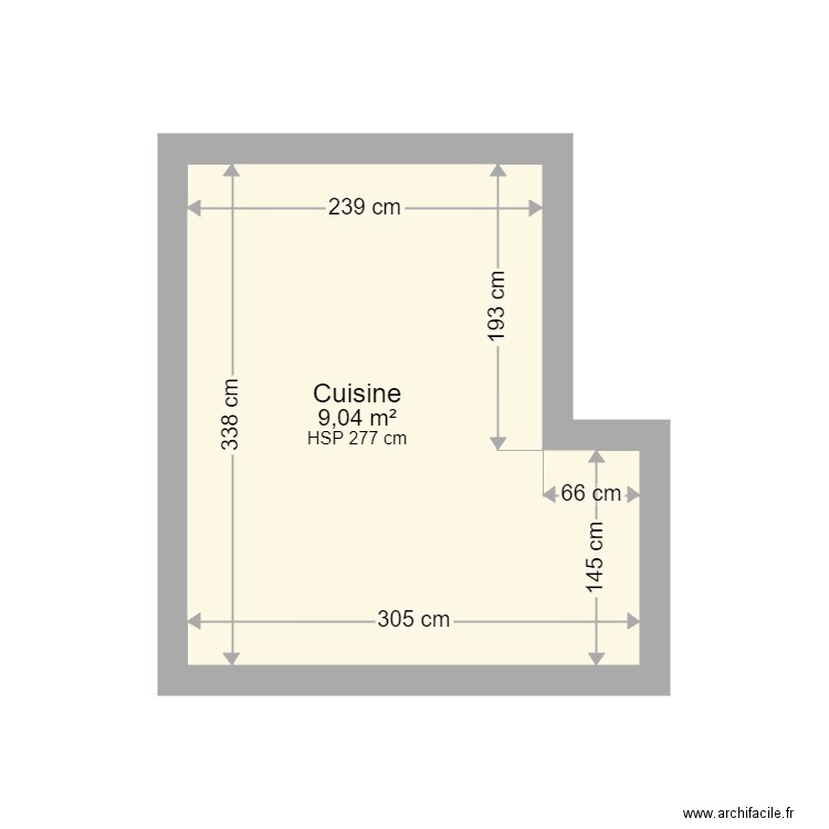 surface cuisine. Plan de 0 pièce et 0 m2