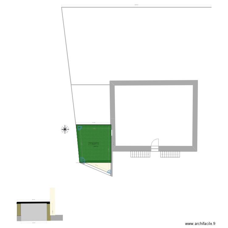 garage. Plan de 1 pièce et 24 m2