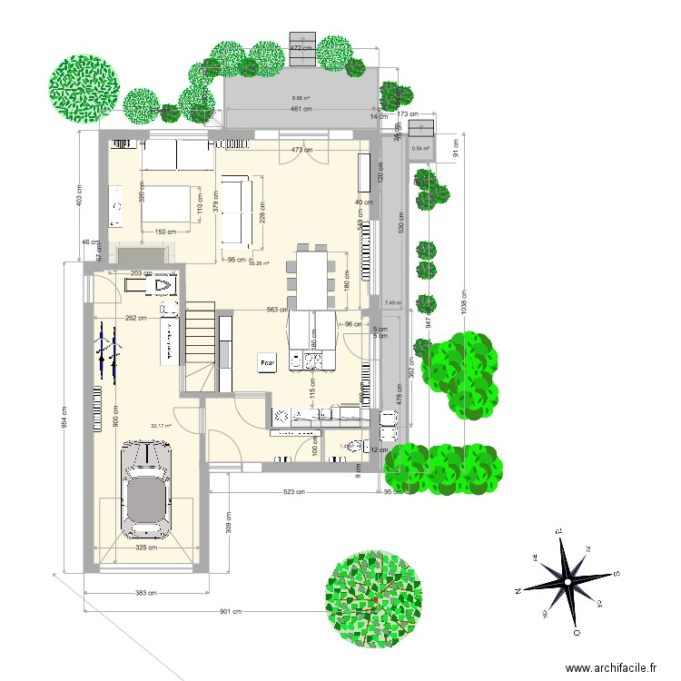 maison ange plans existant v3 avec meuble. Plan de 0 pièce et 0 m2