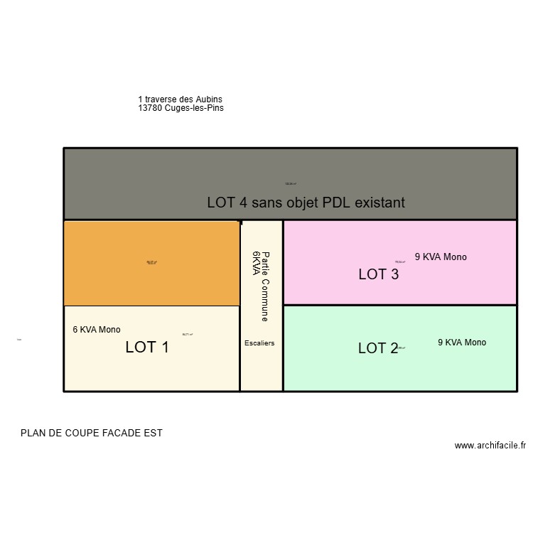 TVSE AUBINS. Plan de 5 pièces et 414 m2