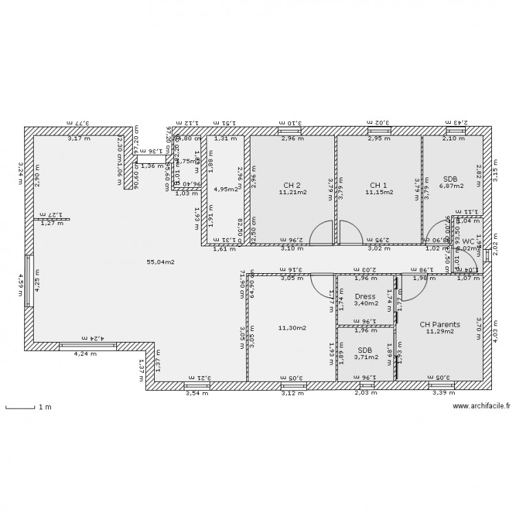 PLAN MODIFIE. Plan de 0 pièce et 0 m2