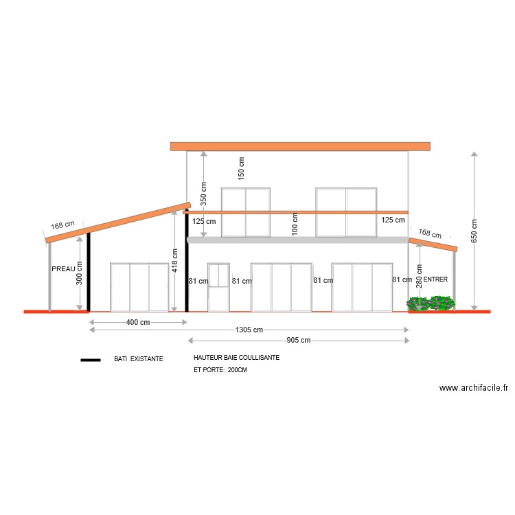 facade Est TERRAIN 2. Plan de 0 pièce et 0 m2