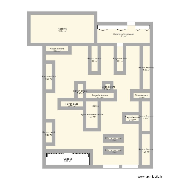 KIABI PLAN. Plan de 0 pièce et 0 m2