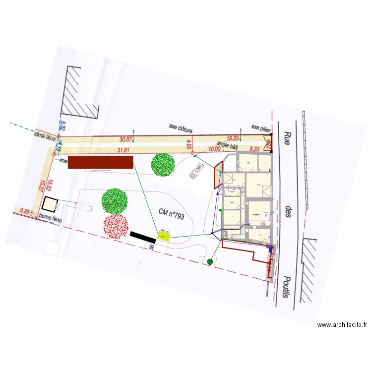 Projet ANC Système X PERCO 5 EH. Plan de 20 pièces et 239 m2