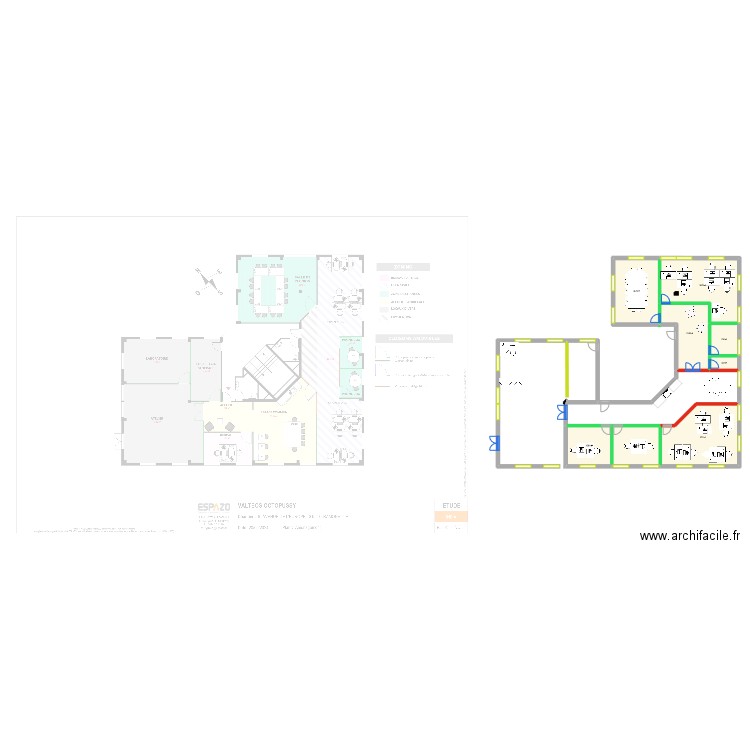 plan. Plan de 8 pièces et 165 m2