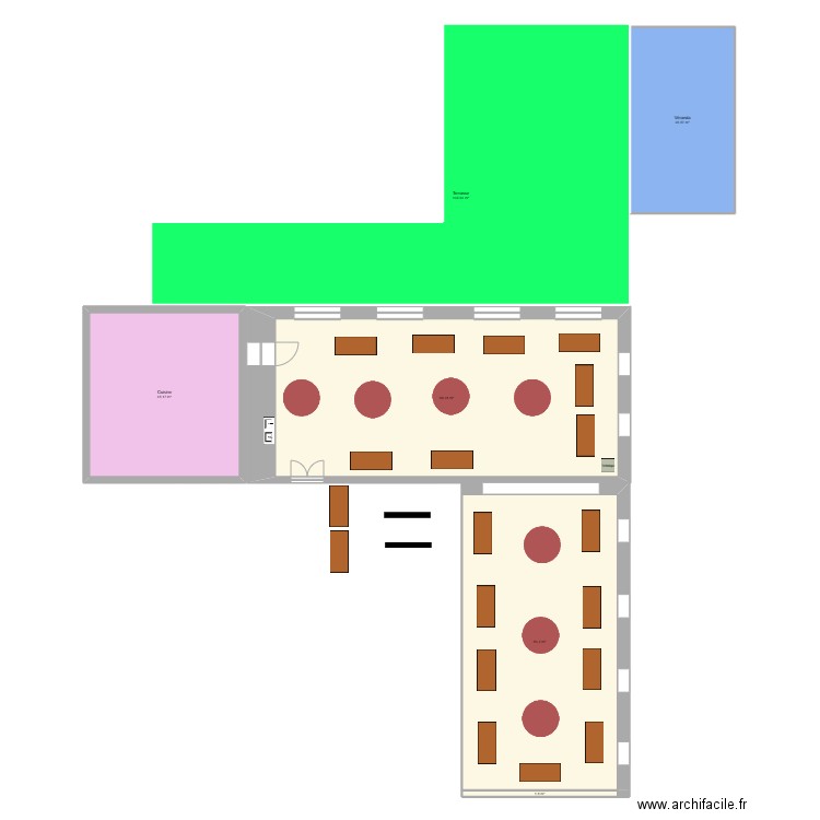 Salle des Cordeliers. Plan de 6 pièces et 406 m2