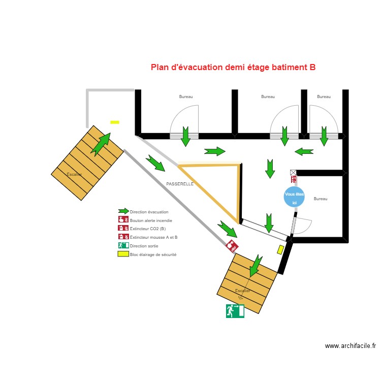 Etage 1. Plan de 2 pièces et 4 m2