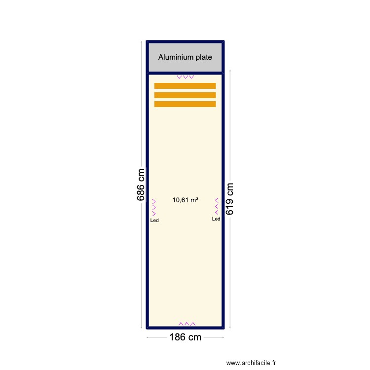 Pizzetti project 2. Plan de 2 pièces et 12 m2