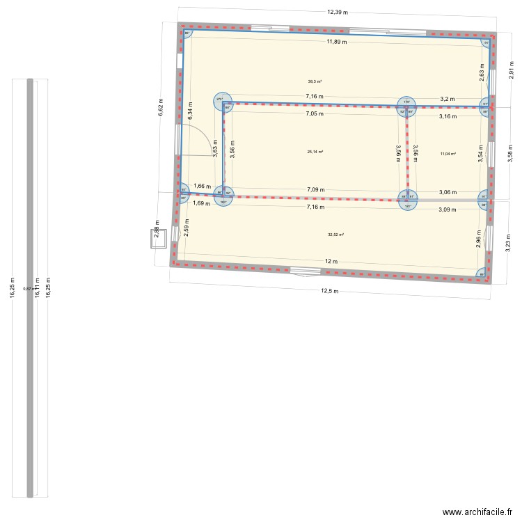 Maison. Plan de 5 pièces et 108 m2