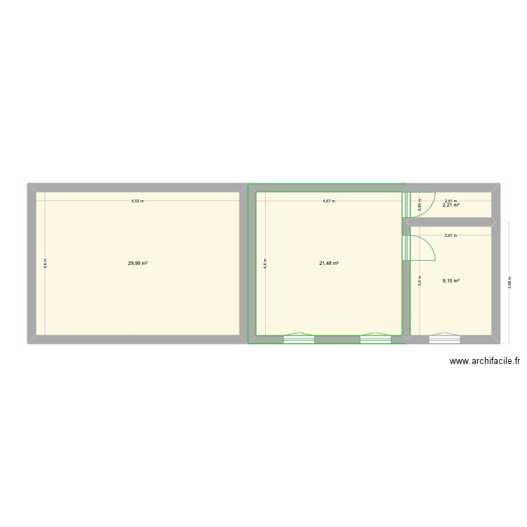 Ormeau. Plan de 4 pièces et 63 m2