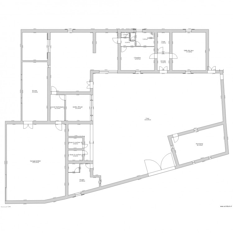 Projet aménagement RDC 1. Plan de 0 pièce et 0 m2