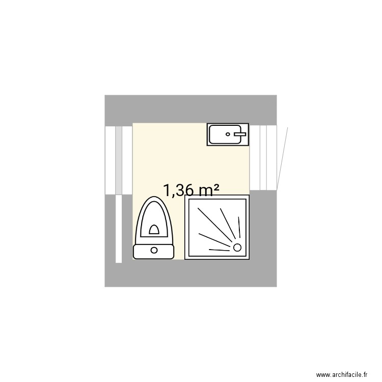 toilette. Plan de 0 pièce et 0 m2