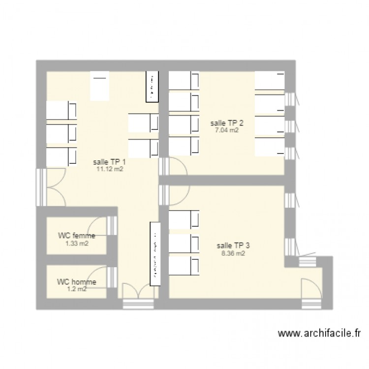 salles tp physio. Plan de 0 pièce et 0 m2