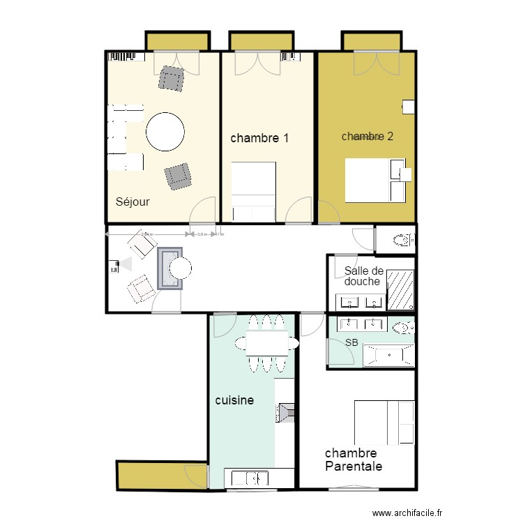 ABBE GROULT 4F 4 Piéces 3 chambres. Plan de 0 pièce et 0 m2