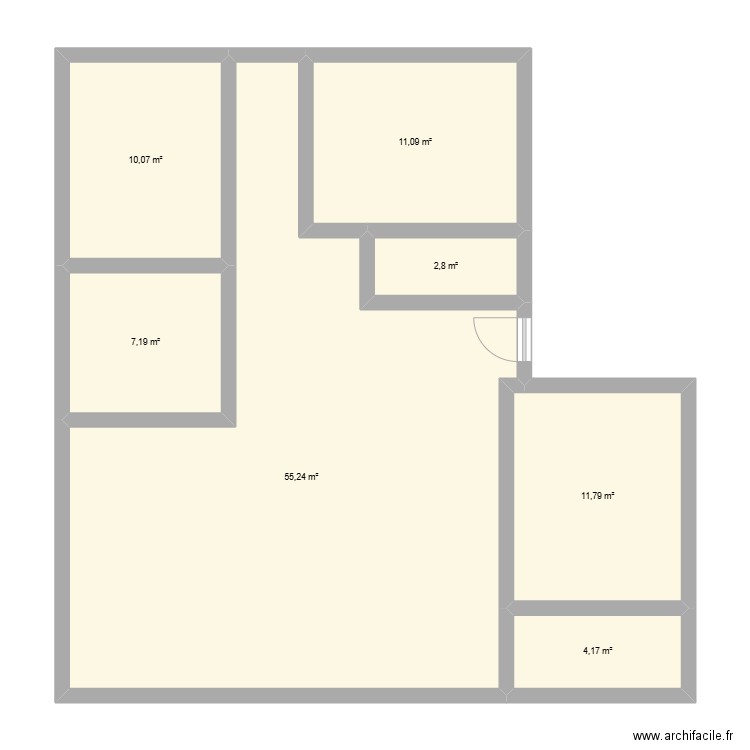 ESSAIE 2 . Plan de 7 pièces et 102 m2