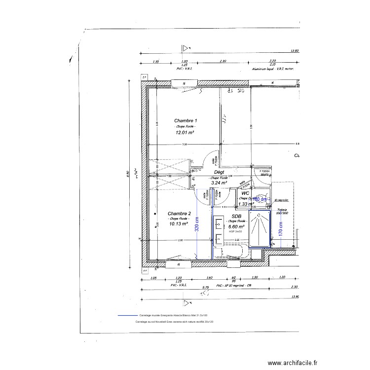 SDB Perso. Plan de 0 pièce et 0 m2