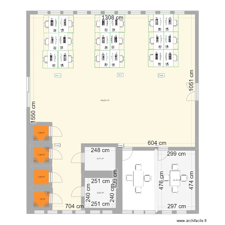 202412 - SG - Plan de masse - Local RDC Gauche - AMARENCO . Plan de 8 pièces et 203 m2