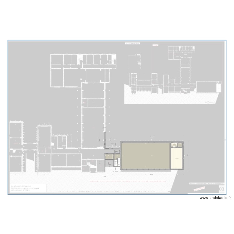 ISJP/Secondaire/Aile Droite/Etage -1. Plan de 6 pièces et 27 m2