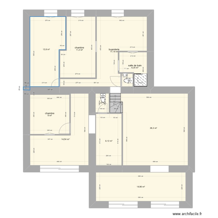 Hervé. Plan de 10 pièces et 122 m2