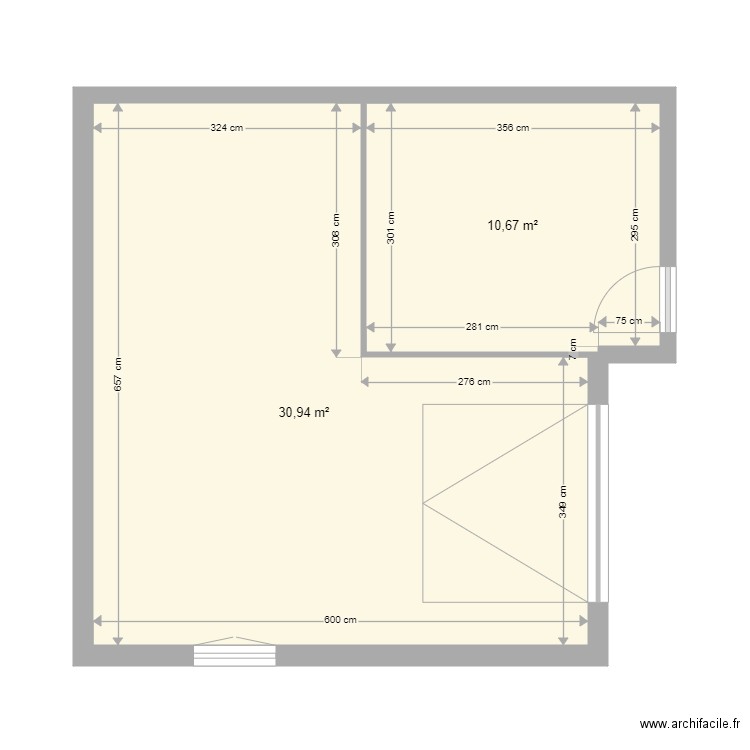 Garage Besse 3 - Plan 2 pièces 42 m2 dessiné par Megabricolo