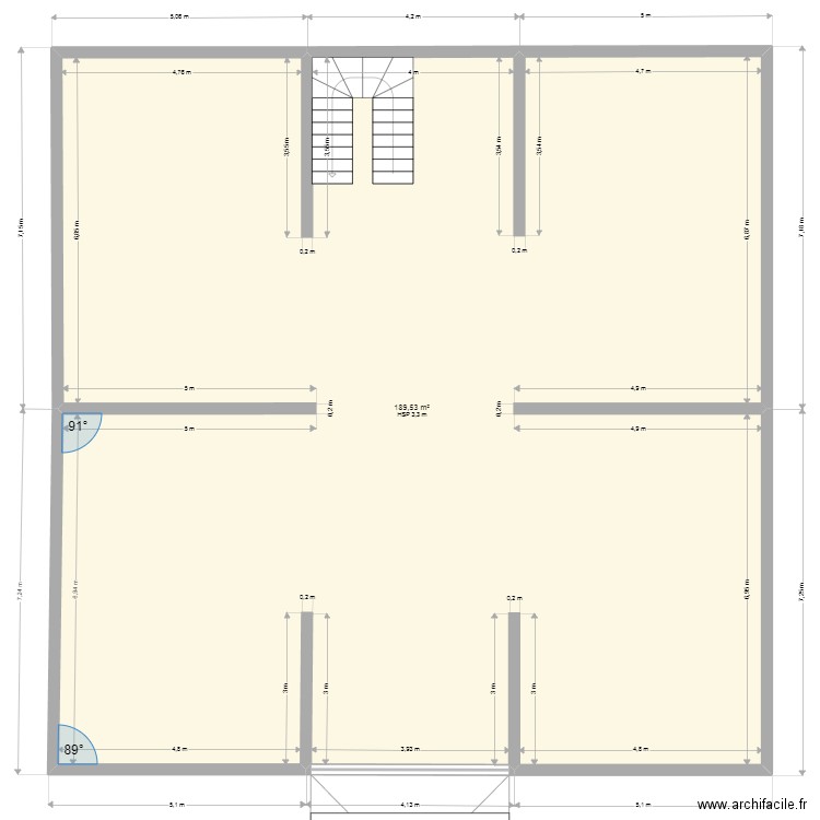 sousol 14x14. Plan de 1 pièce et 190 m2