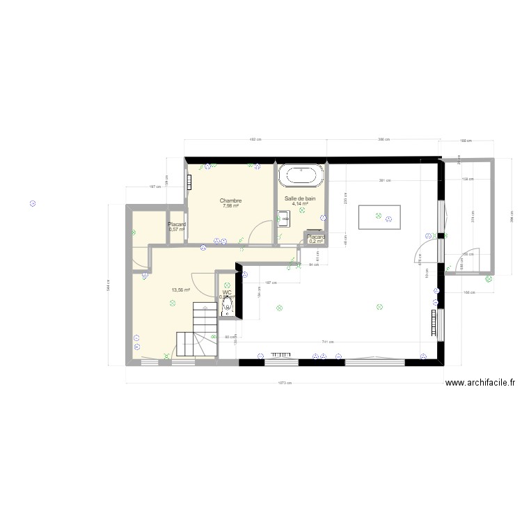 maison. Plan de 6 pièces et 27 m2