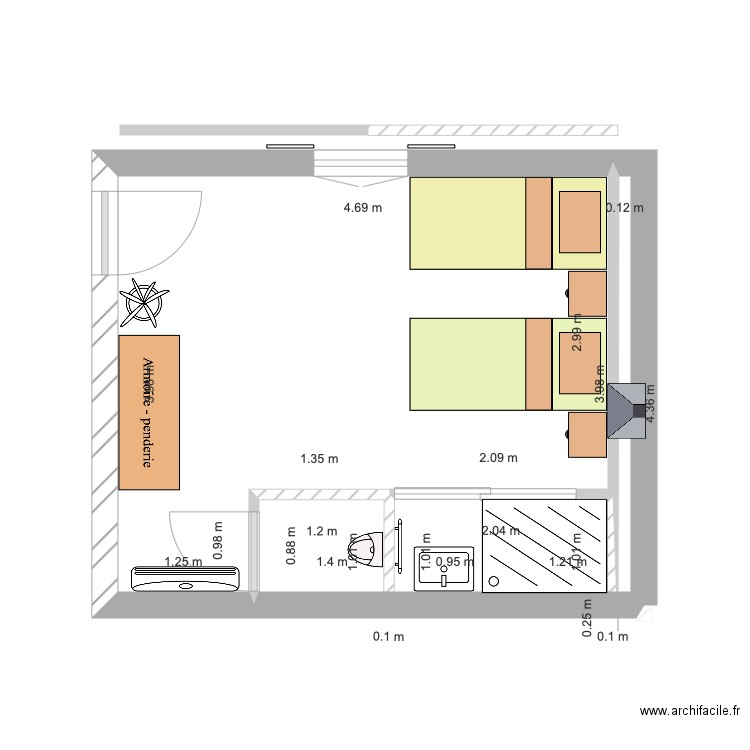 Chambre 1. Plan de 0 pièce et 0 m2