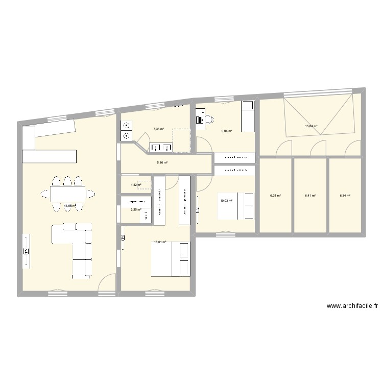 Plan Bagé. Plan de 26 pièces et 336 m2