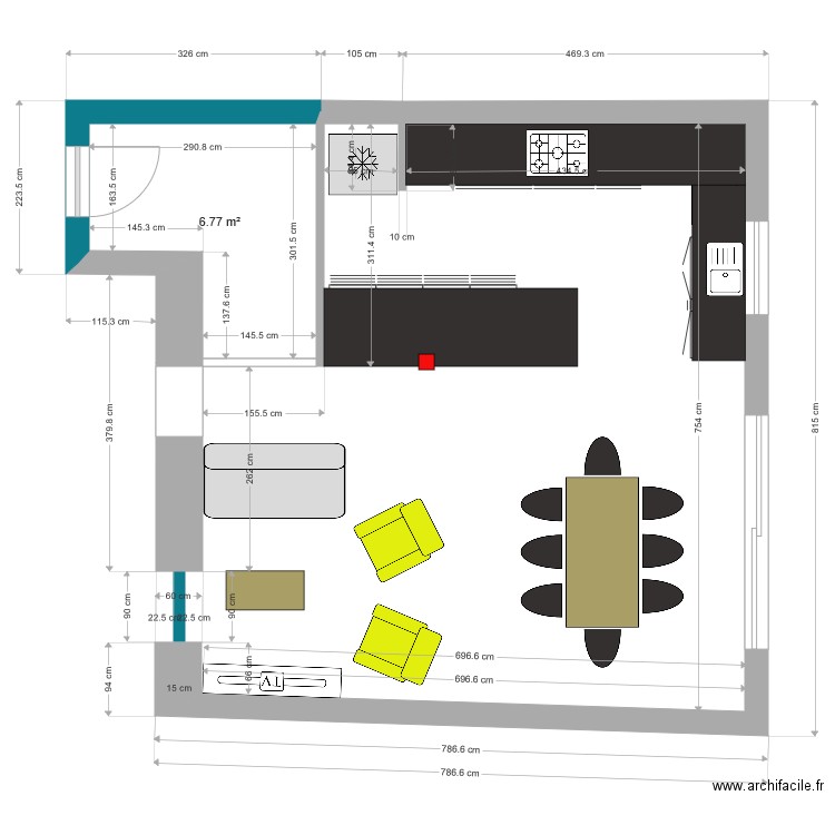 pièce à vivre. Plan de 0 pièce et 0 m2