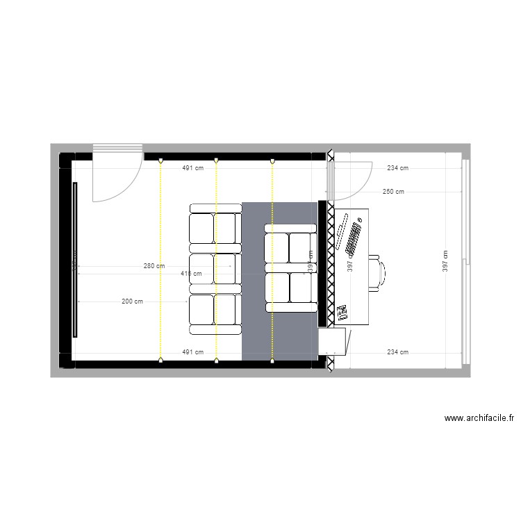 Matala cinema project 4. Plan de 2 pièces et 29 m2