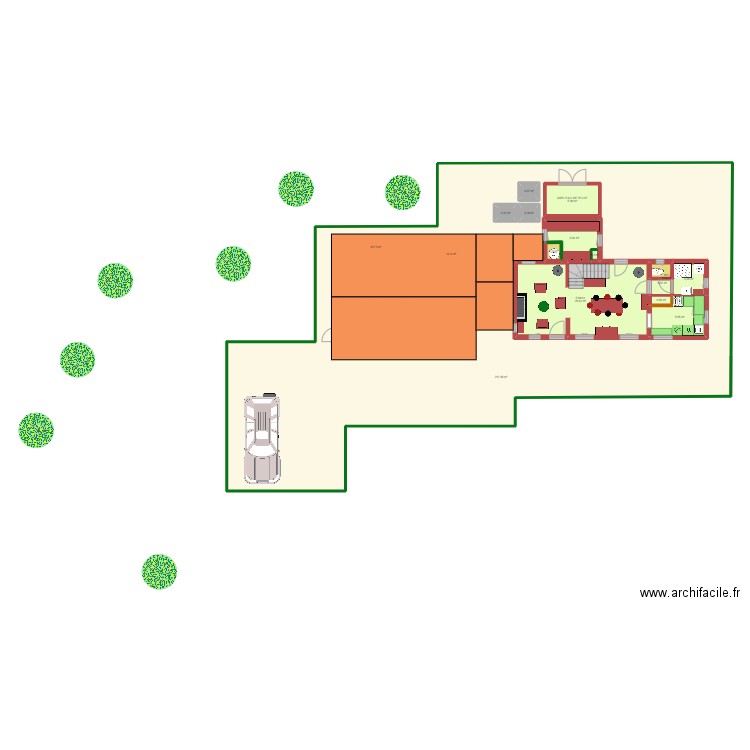 PLAN  SALON GARAGE RDC ET GRENIER ETAGE  TOITURE STATIONNEMENT. Plan de 16 pièces et 448 m2
