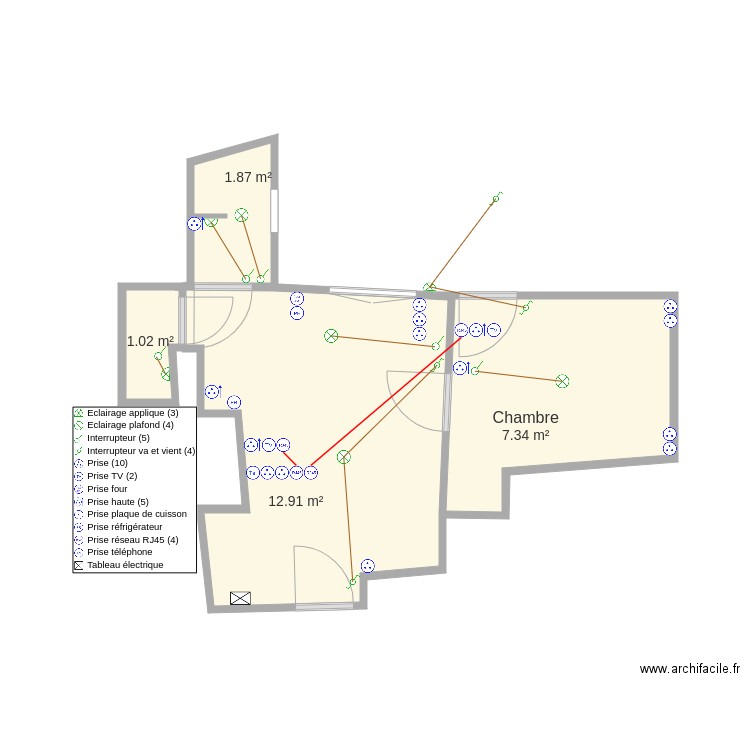 Plan côté terrasse. Plan de 0 pièce et 0 m2