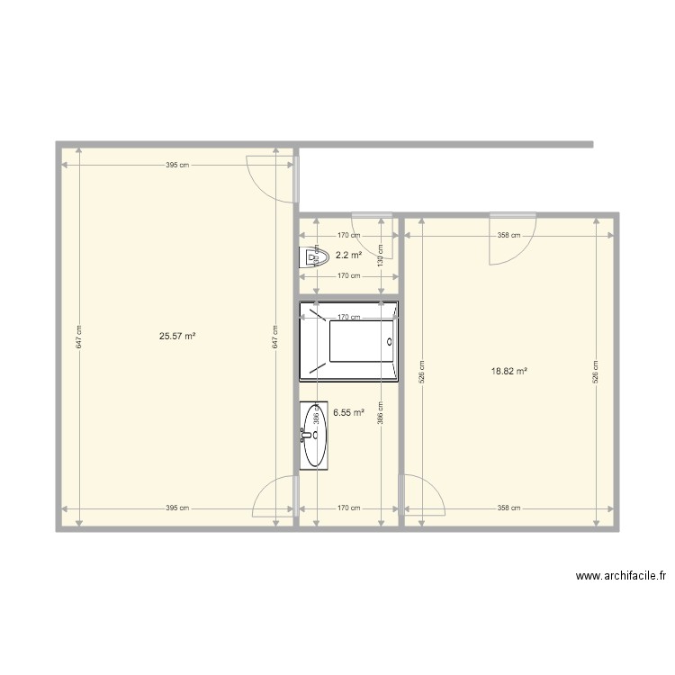 CHAMBRES 2 ET 3 SDB WC PROJET 0. Plan de 0 pièce et 0 m2