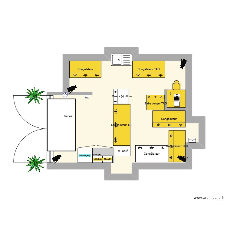 Evian avc congl GR. Plan de 1 pièce et 22 m2