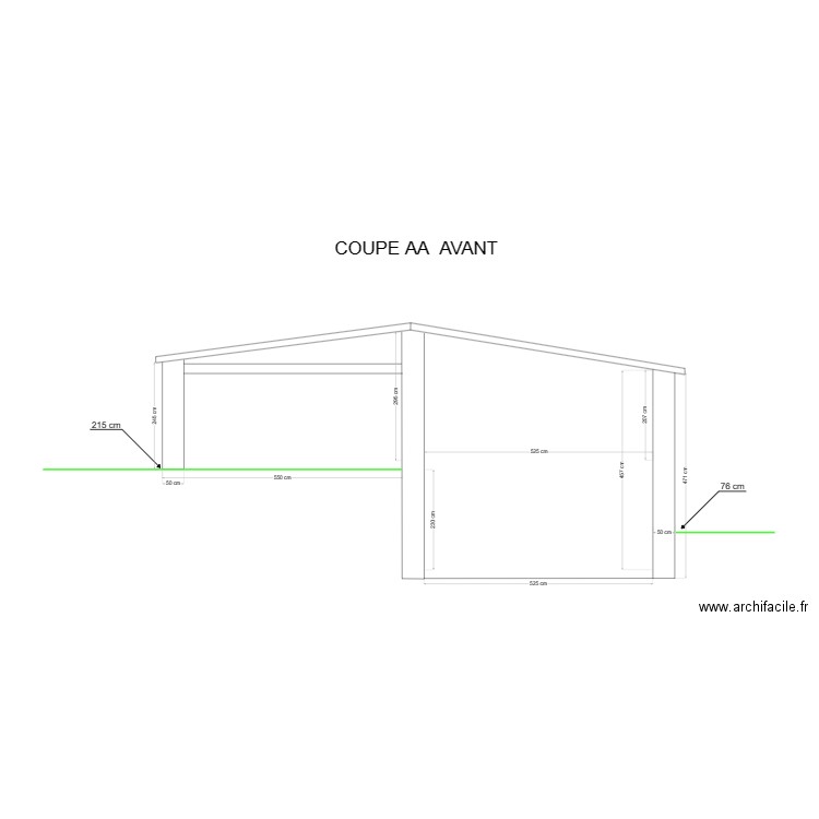 COUPE AA AVANT. Plan de 0 pièce et 0 m2