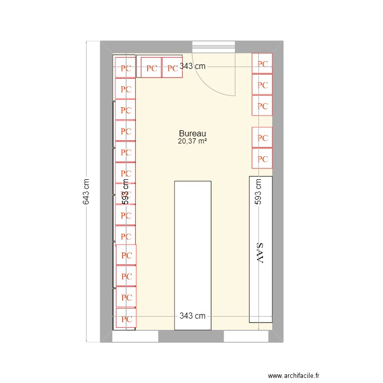 LEROY MERLIN. Plan de 1 pièce et 20 m2