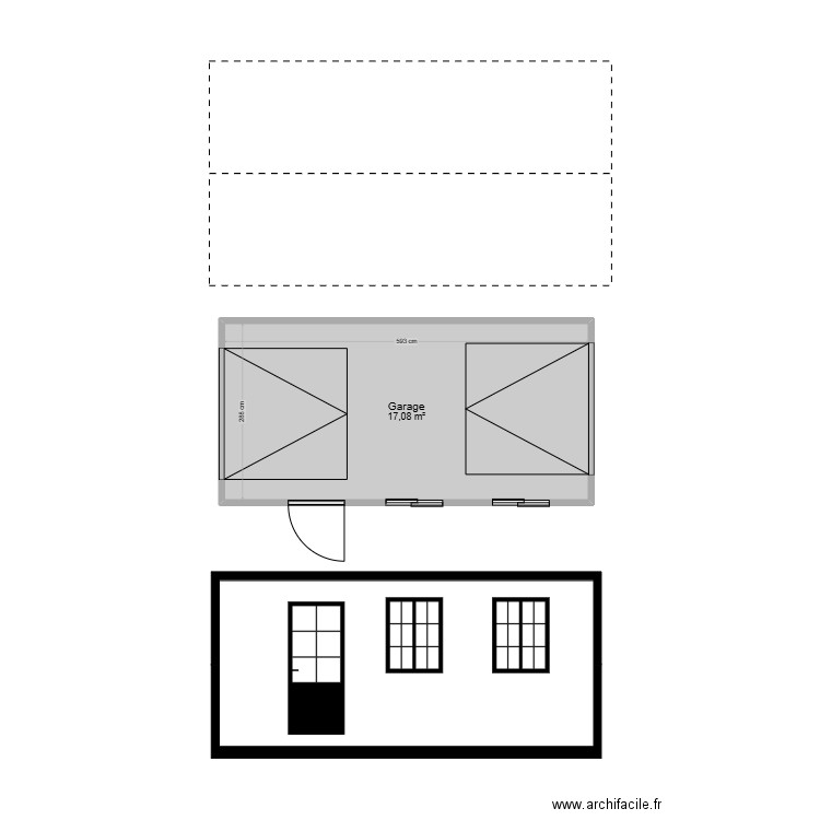 gaage. Plan de 1 pièce et 17 m2