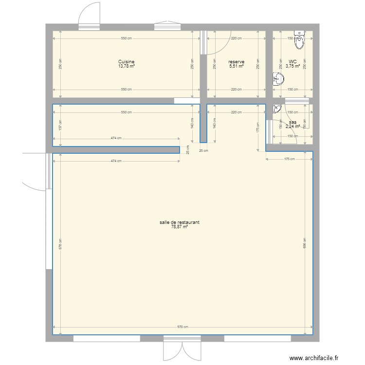 salle restaurant. Plan de 0 pièce et 0 m2