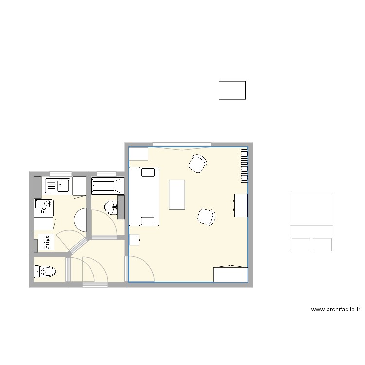 studio cam. Plan de 0 pièce et 0 m2