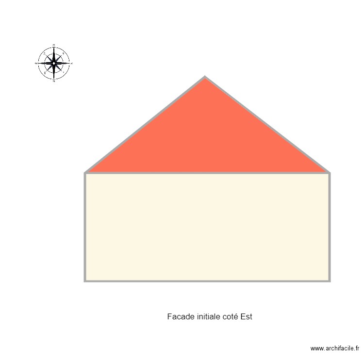 Facade initiale coté Est. Plan de 0 pièce et 0 m2