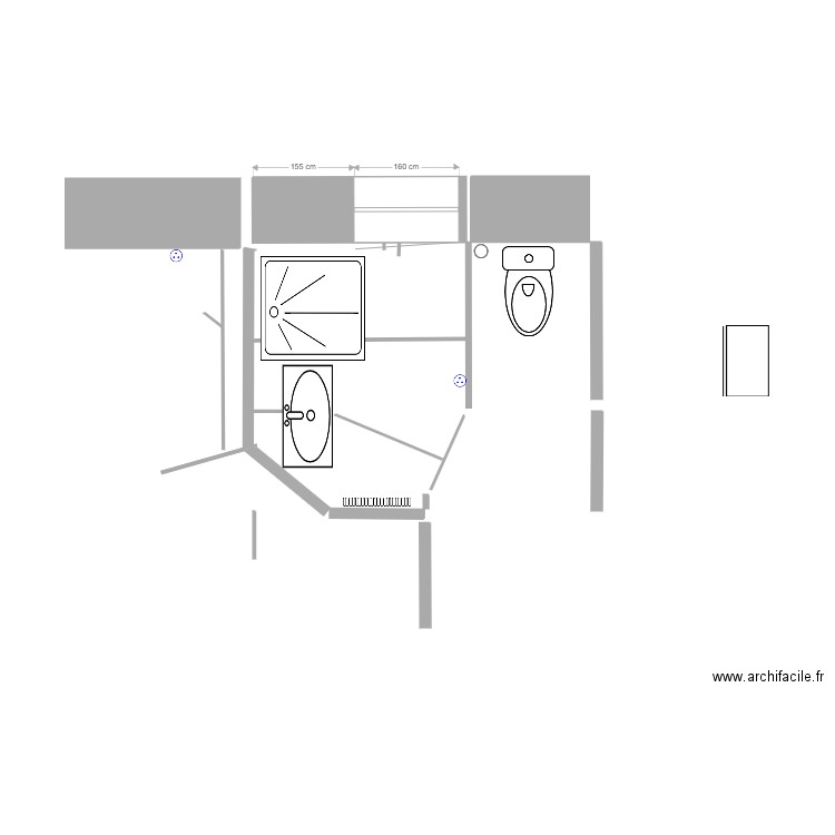 SDB PORTE Décalée. Plan de 0 pièce et 0 m2