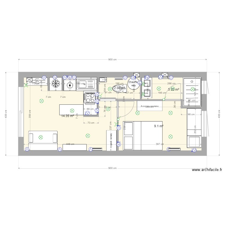 dependence. Plan de 0 pièce et 0 m2