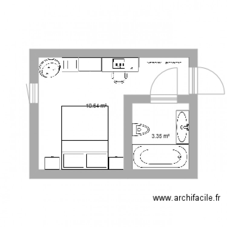 chambre double. Plan de 0 pièce et 0 m2