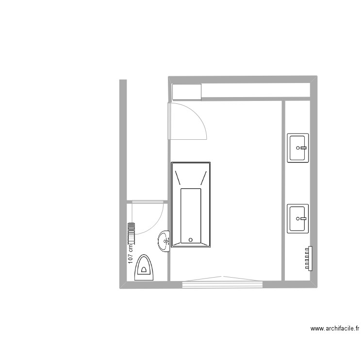 Salle de bain. Plan de 0 pièce et 0 m2