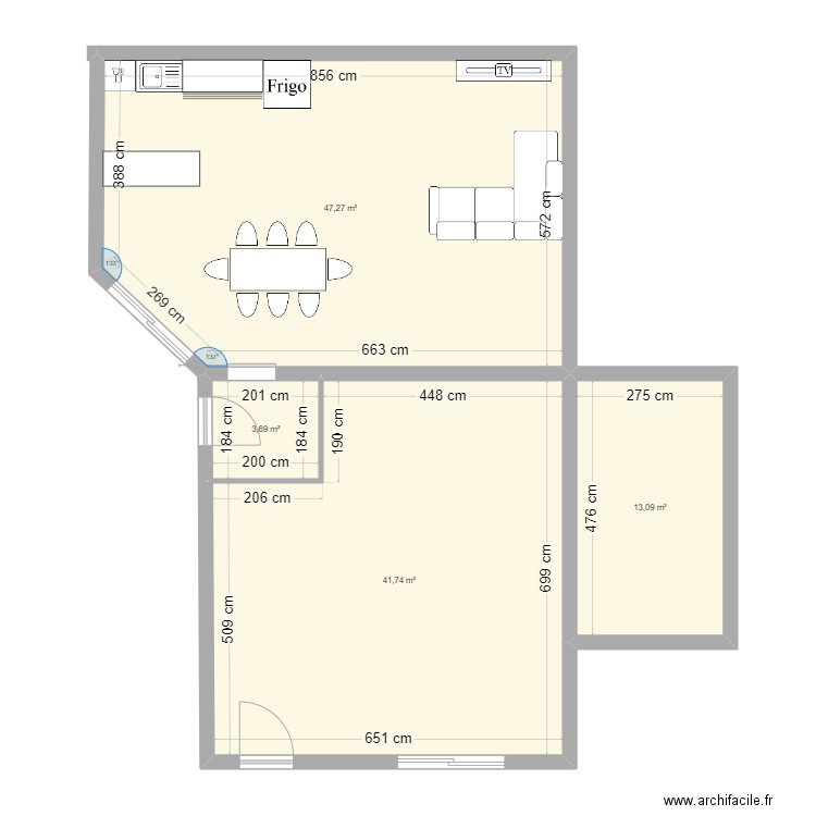 plan 1. Plan de 4 pièces et 106 m2