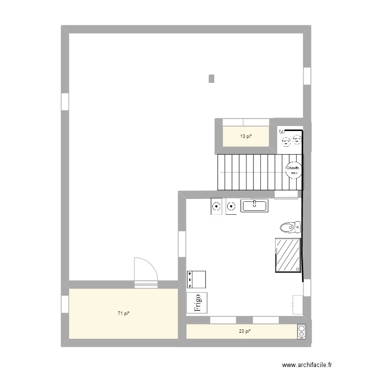 cave 1. Plan de 3 pièces et 10 m2